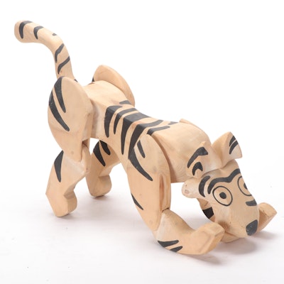 Wooden Tiger Figurine