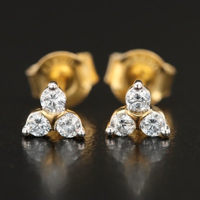 Sterling 0.25 CTW Lab Grown Diamond Trefoil Earrings