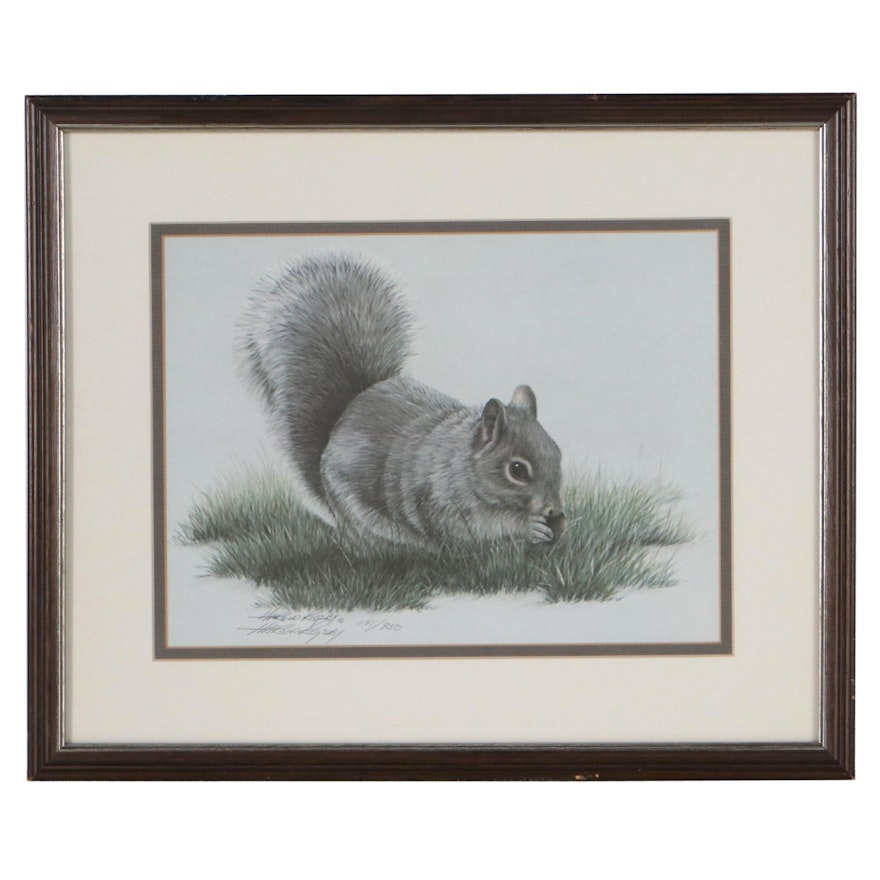 Harold Rigsby Offset Lithograph of Squirrel