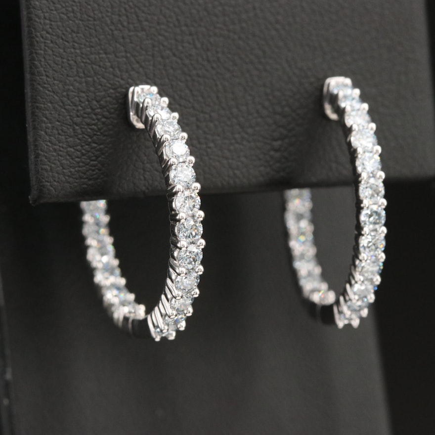 14K 2.00 CTW Lab Grown Diamond Inside-Hoop Earrings