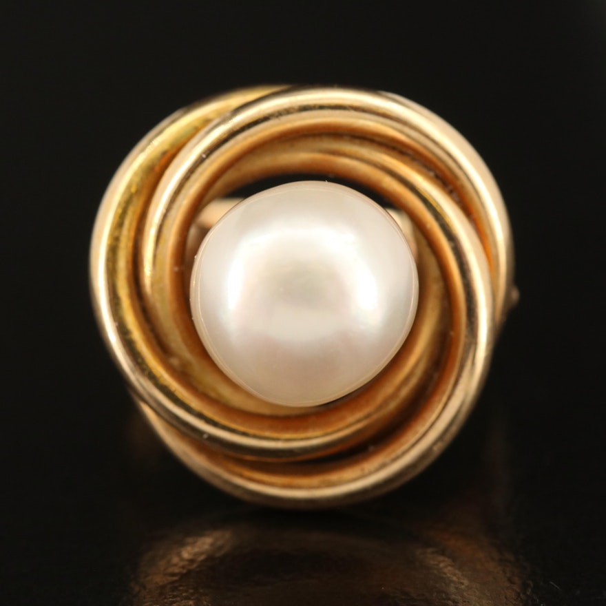 14K Semi-Baroque Pearl Ring