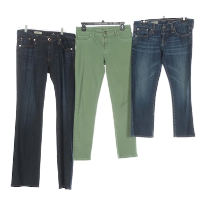 AG Curvy Bootcut Jeans and Tomboy Crop Jeans with DL1961 Midrise Skinny Jeans