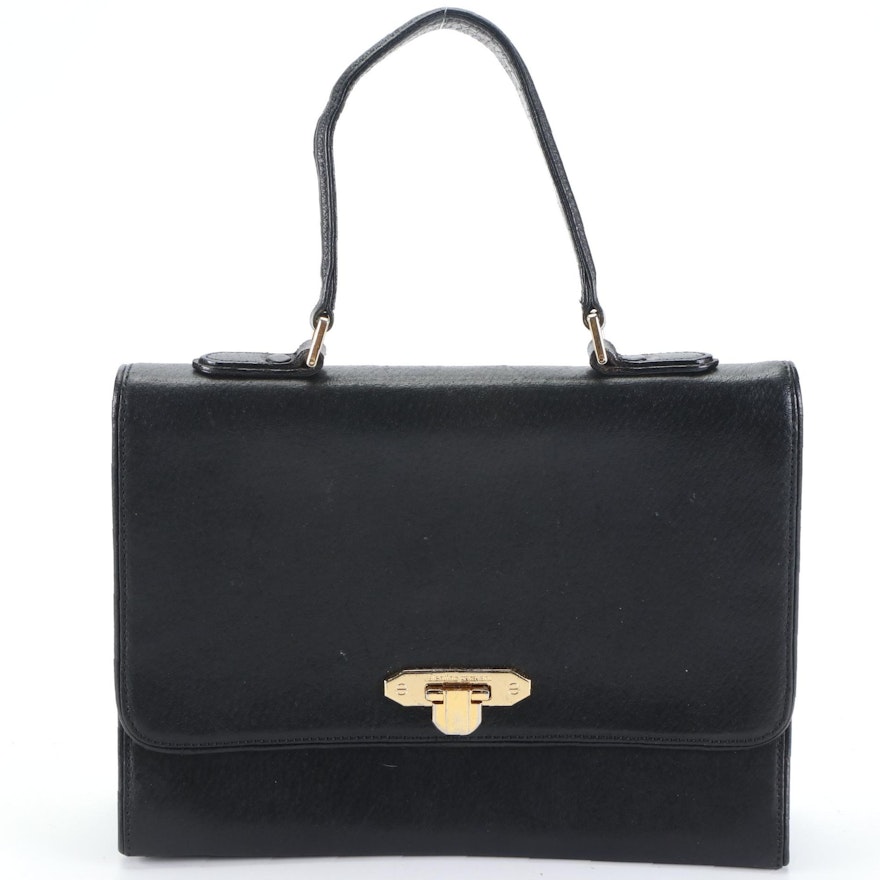 Valentino Satchel Handbag in Black Leather
