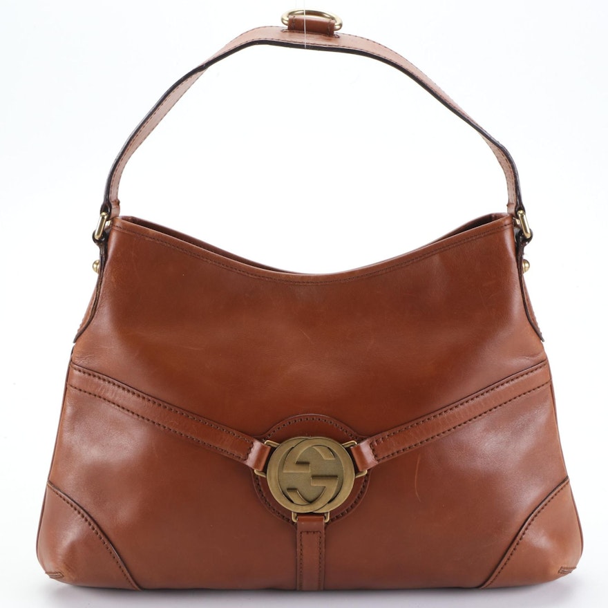Gucci Reins Brown Leather Shoulder Bag