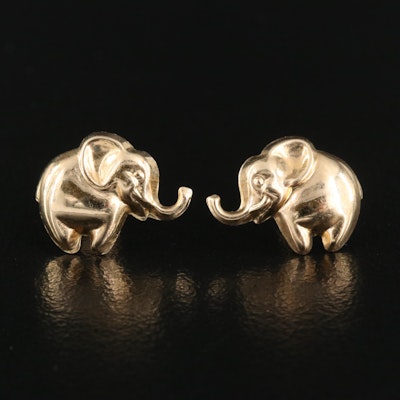 14K Elephant Stud Earrings