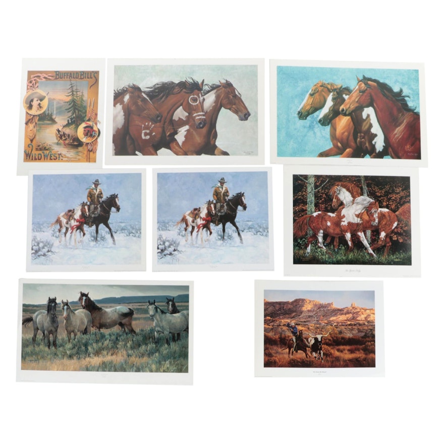 Horse-Themed Offset Lithographs, Late 20th Century