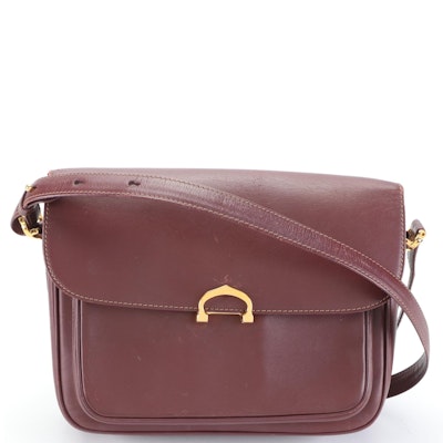 Cartier Flap Front Crossbody in Burgundy Leather