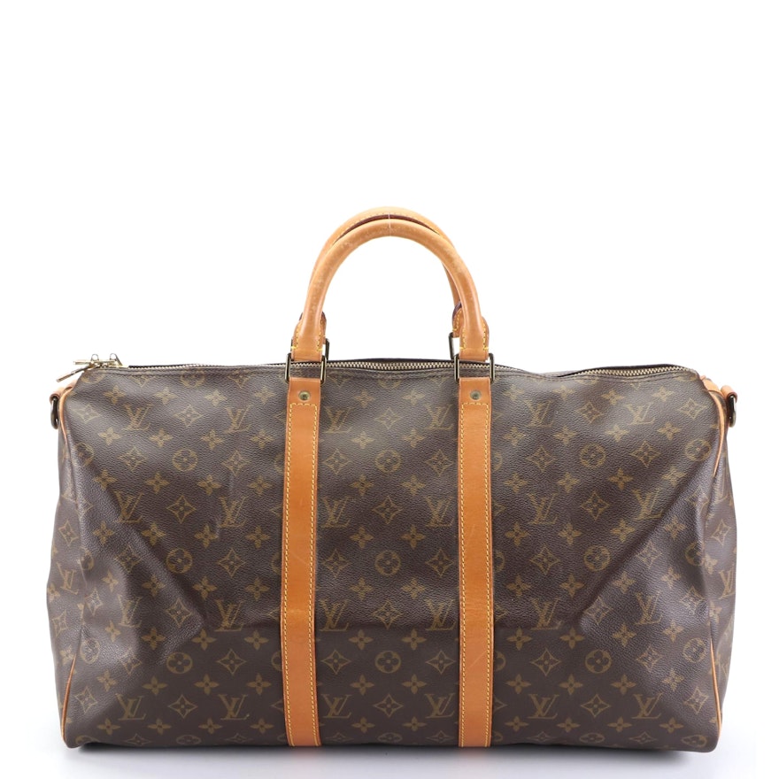 Louis Vuitton Keepall 50 Bandouliere in Monogram Canvas and Vachetta Leather