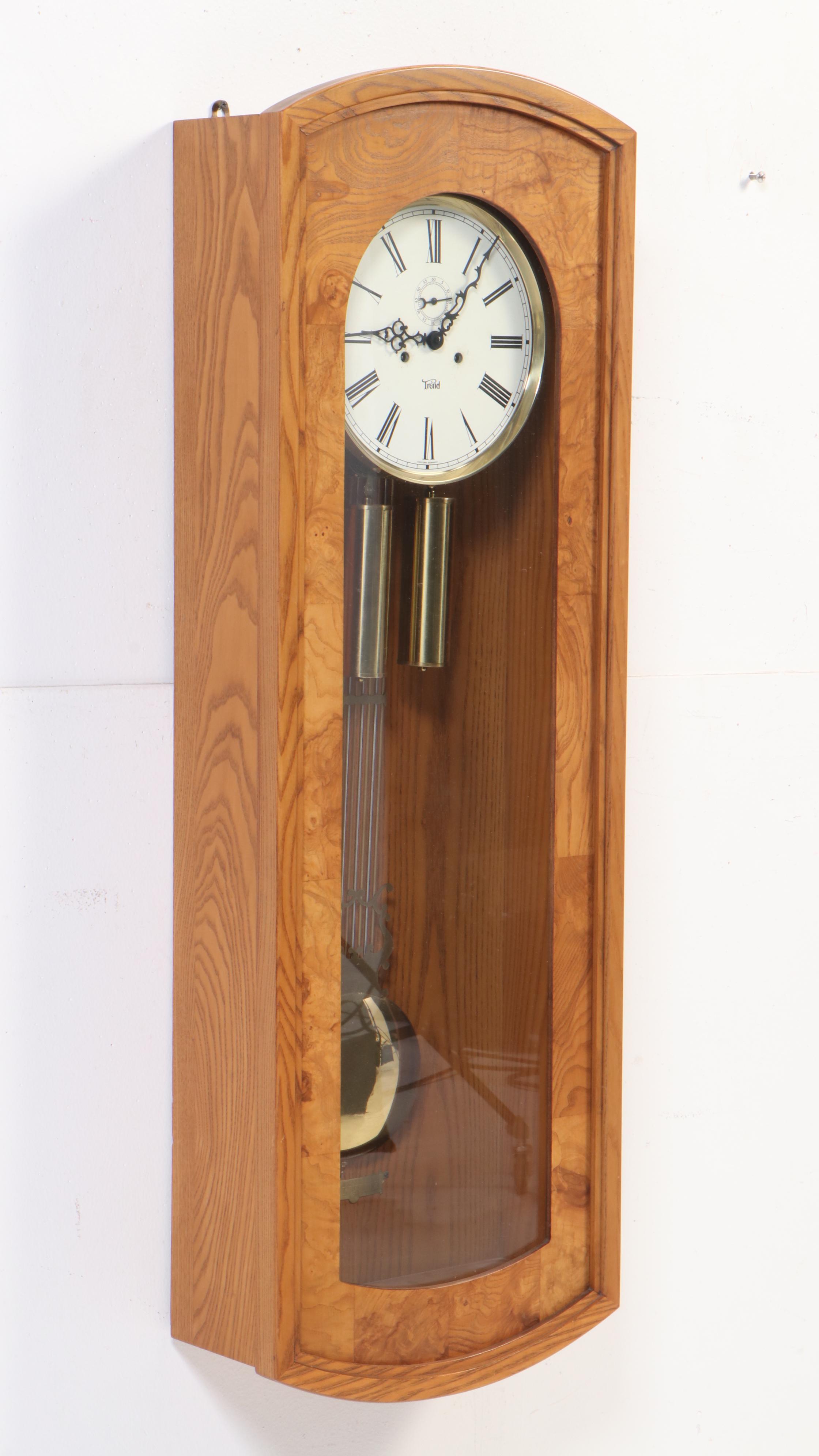 Trend Clocks Elm and Oak Regulator, Late 20th Century EBTH