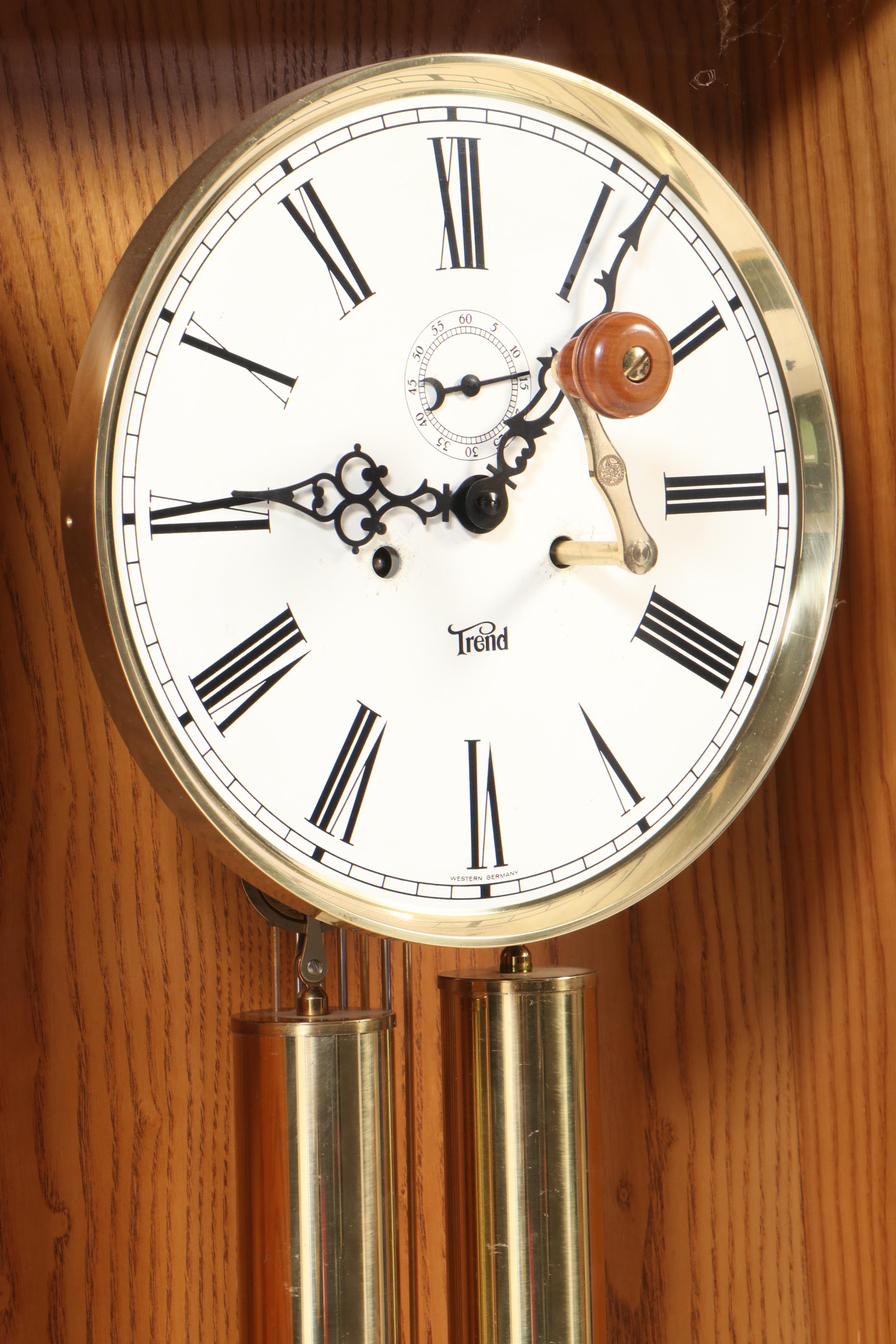 Trend Clocks Elm and Oak Regulator, Late 20th Century EBTH