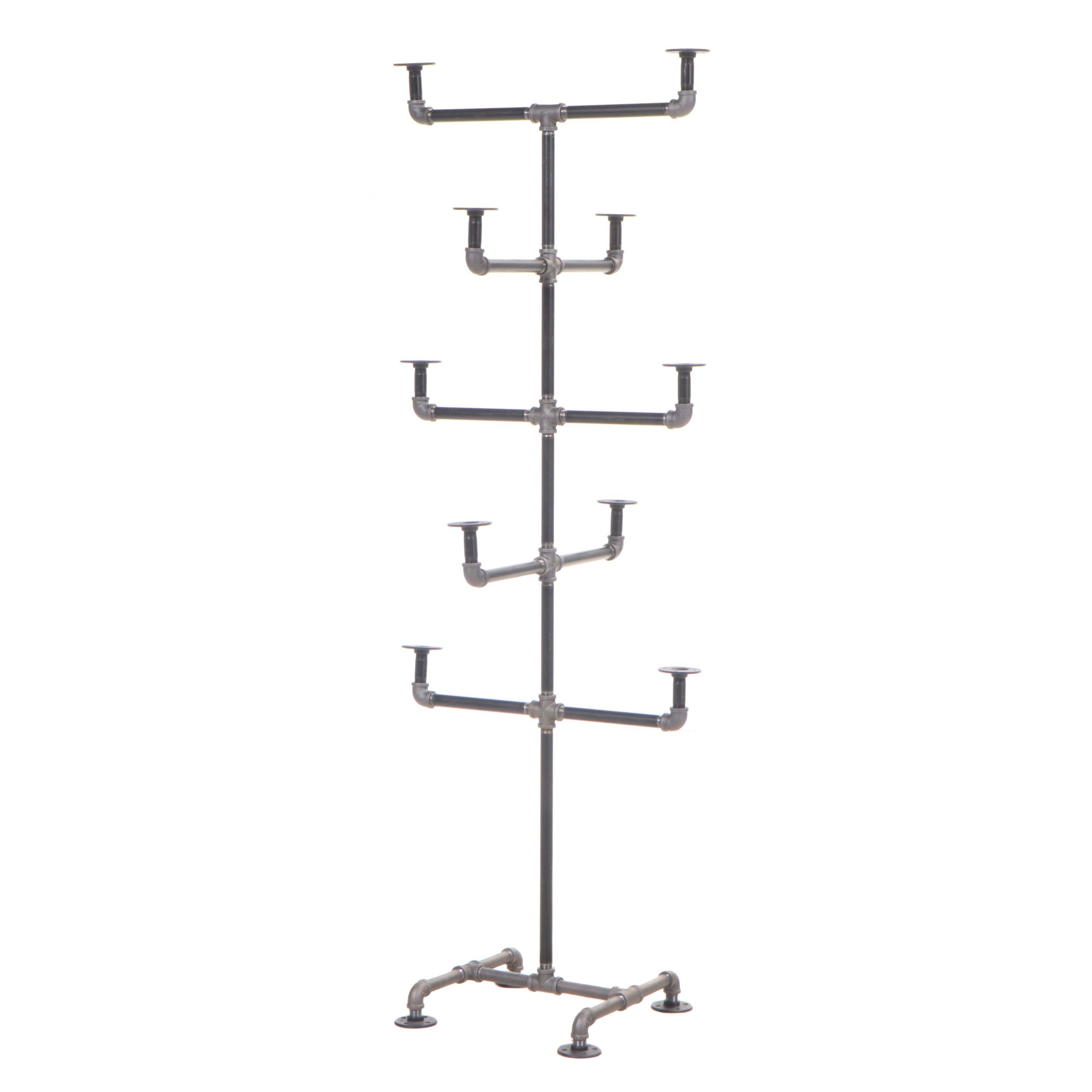 Industrial Style Metal Pipe Coat Rack EBTH