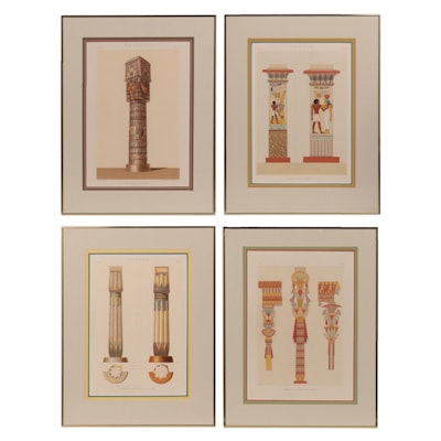 Chromolithographs of Architectural Columns From "Ancient Egypt or Mizraim"