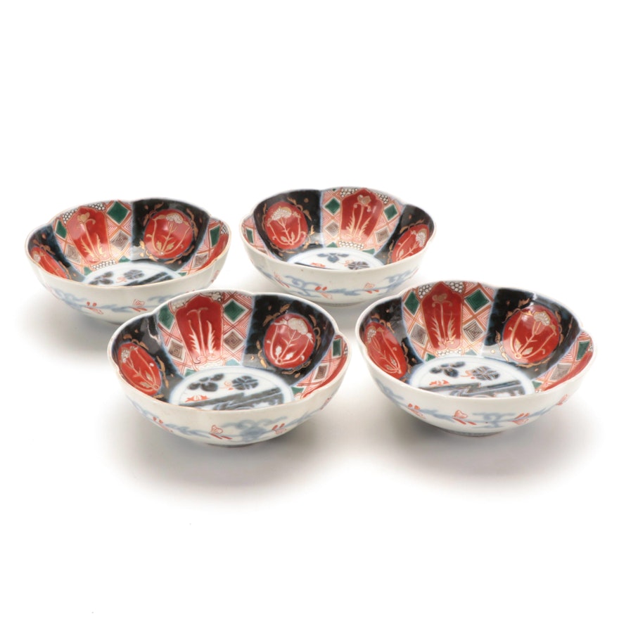 Japanese Imari Scalloped Porcelain Bowls