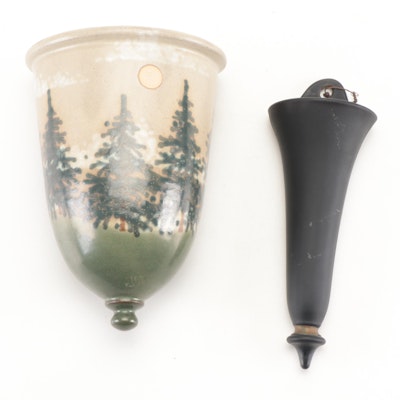 Signed Jonathan Kesler and Other Ceramic Wall Pocket Vases