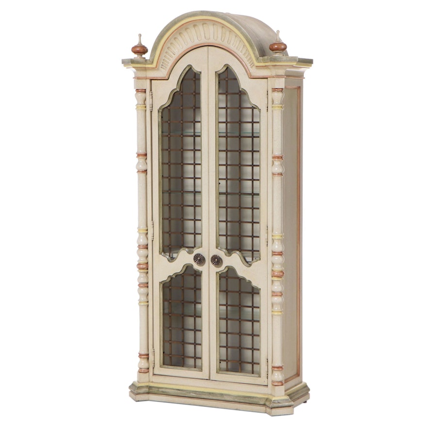 Baroque Style Paint-Decorated Display Cabinet, Late 20th Century