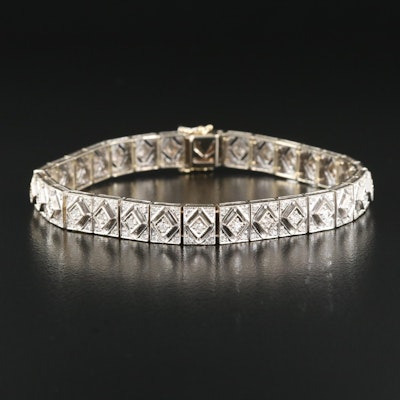18K 1.25 CT Diamond Panel LinK Bracelet