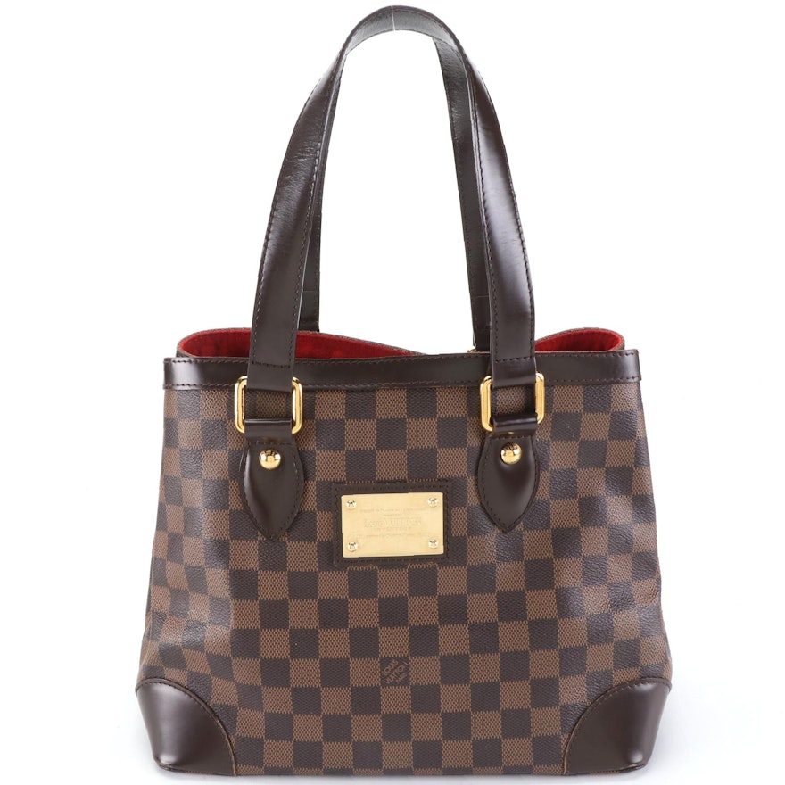 Louis Vuitton Hampstead PM Bag in Damier Ebene Canvas and Leather Trim