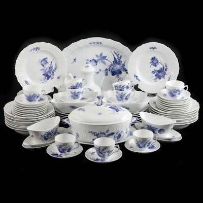 Royal Copenhagen "Blue Flowers" Porcelain Dinnerware, Mid-20th Century