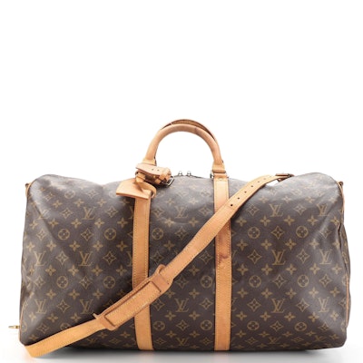 Louis Vuitton Keepall Bandoulière 55 in Monogram Canvas and Vachetta Leather