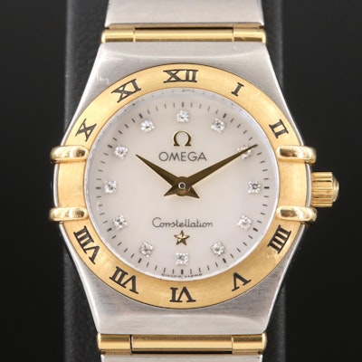 Omega Mother-of-Pearl Factory Diamond Dial Full Bar Bracelet