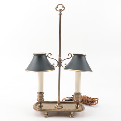 Bouillotte Style Brass Table Lamp with Painted Metal Shades