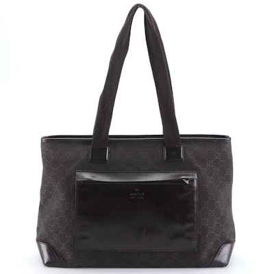 Gucci Tote Bag in Brown GG Denim and Leather