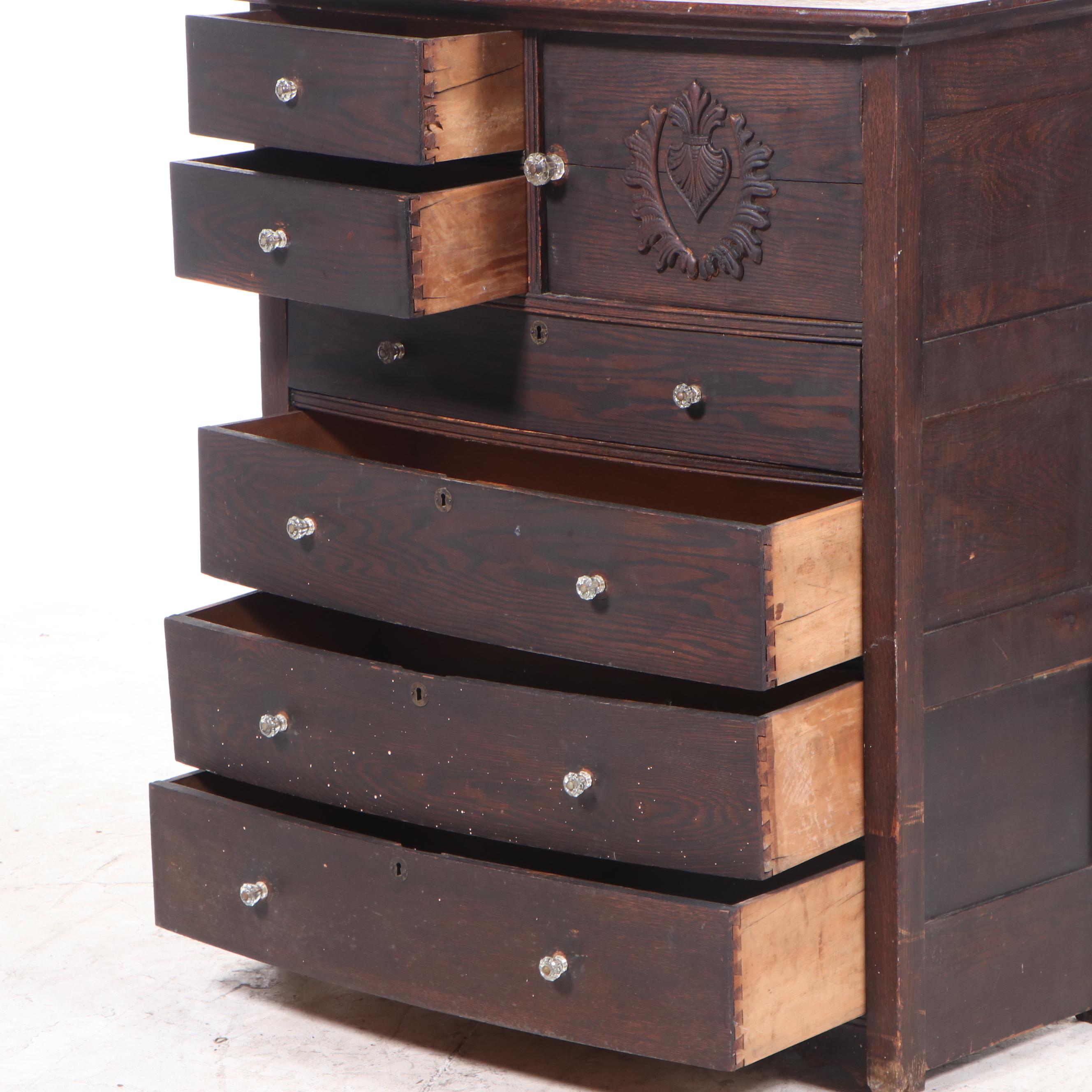 Late Victorian Oak SixDrawer Hat Box Chest, circa 1900 EBTH
