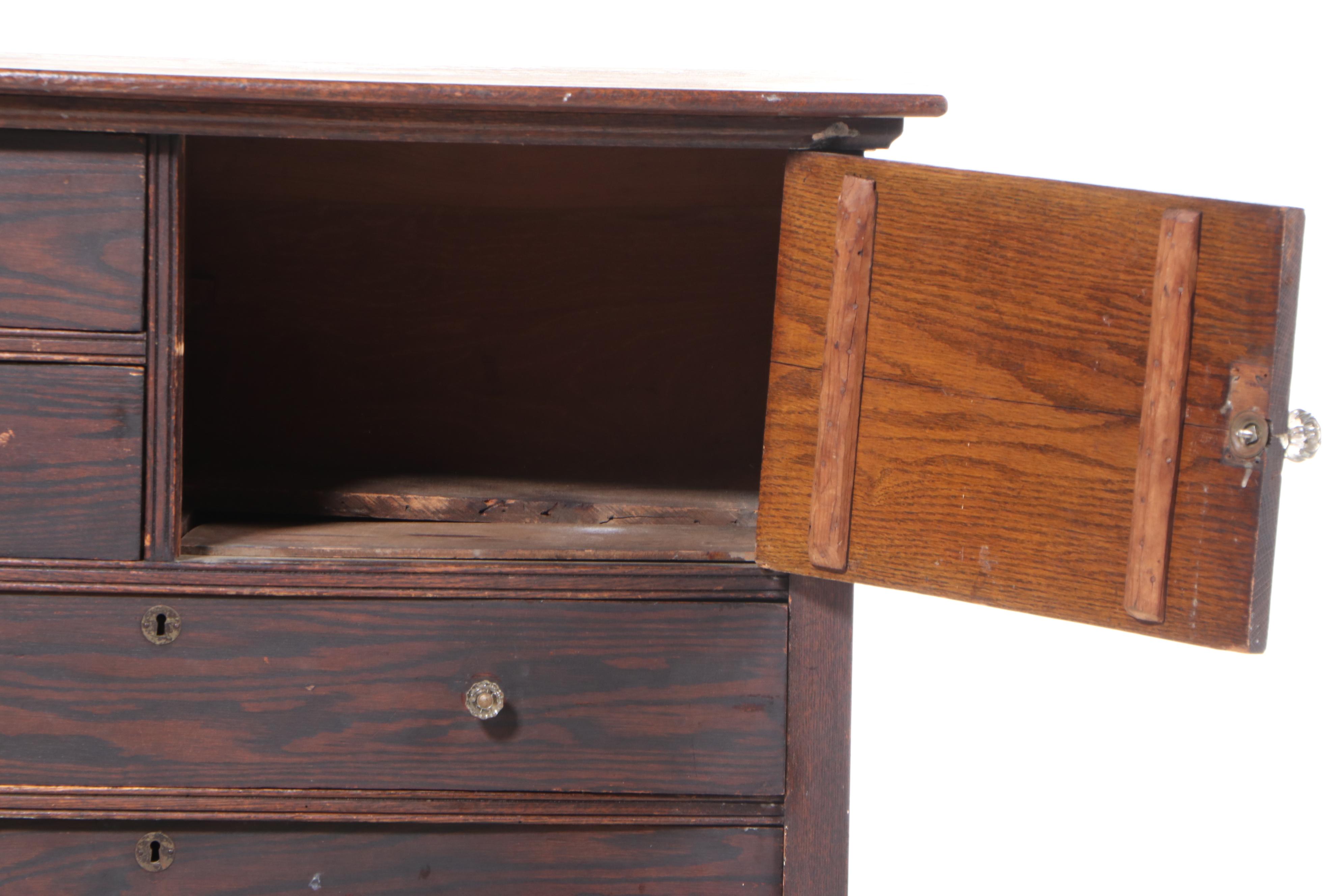 Late Victorian Oak SixDrawer Hat Box Chest, circa 1900 EBTH