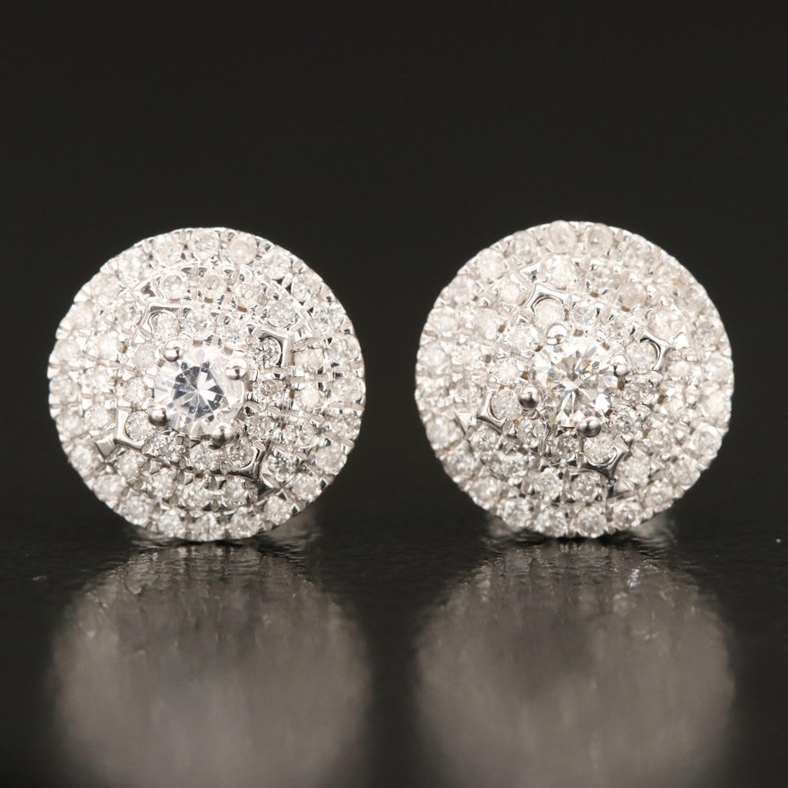 14K 0.52 CTW Diamond Cluster Earrings