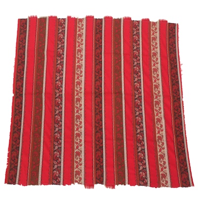 Victorian Jacquard Loom Paisley Stripe Lap Blanket