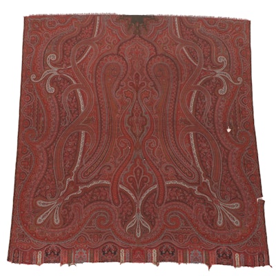 Victorian Jacquard Loom Paisley Lap Blanket