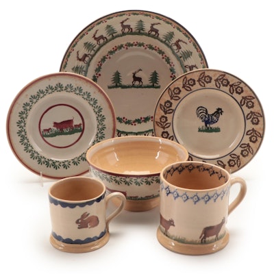 Nicholas Mosse Pottery "Reindeer" Bowl and Tableware