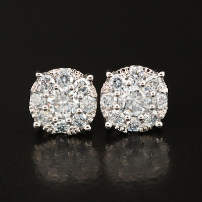 10K 0.78 CTW Lab Grown Diamond Cluster Earrings