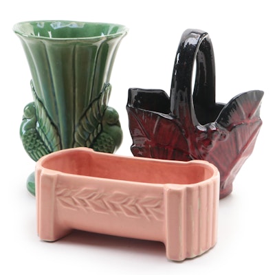 Shawnee Pottery Turkey Vase with Other Glazed Ceramic Décor