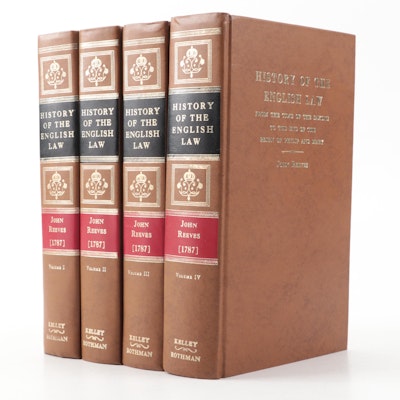 Facsimile "History of the English Law" Four-Volume Set by John Reeves, 1969