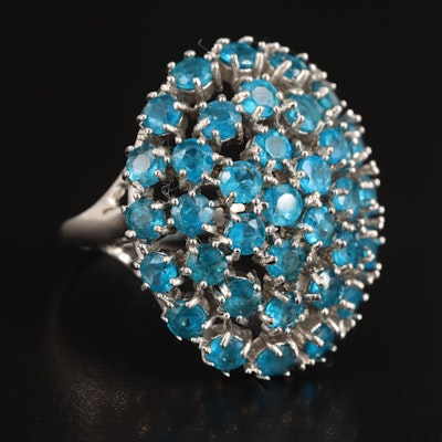 Sterling Apatite Cluster Ring