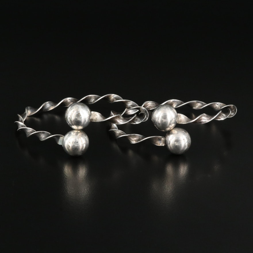 Twisted Sterling Bypass Bangles