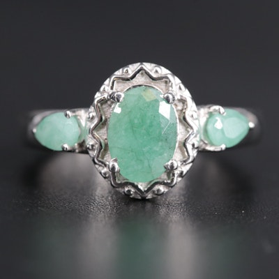 Sterling Silver Emerald Ring