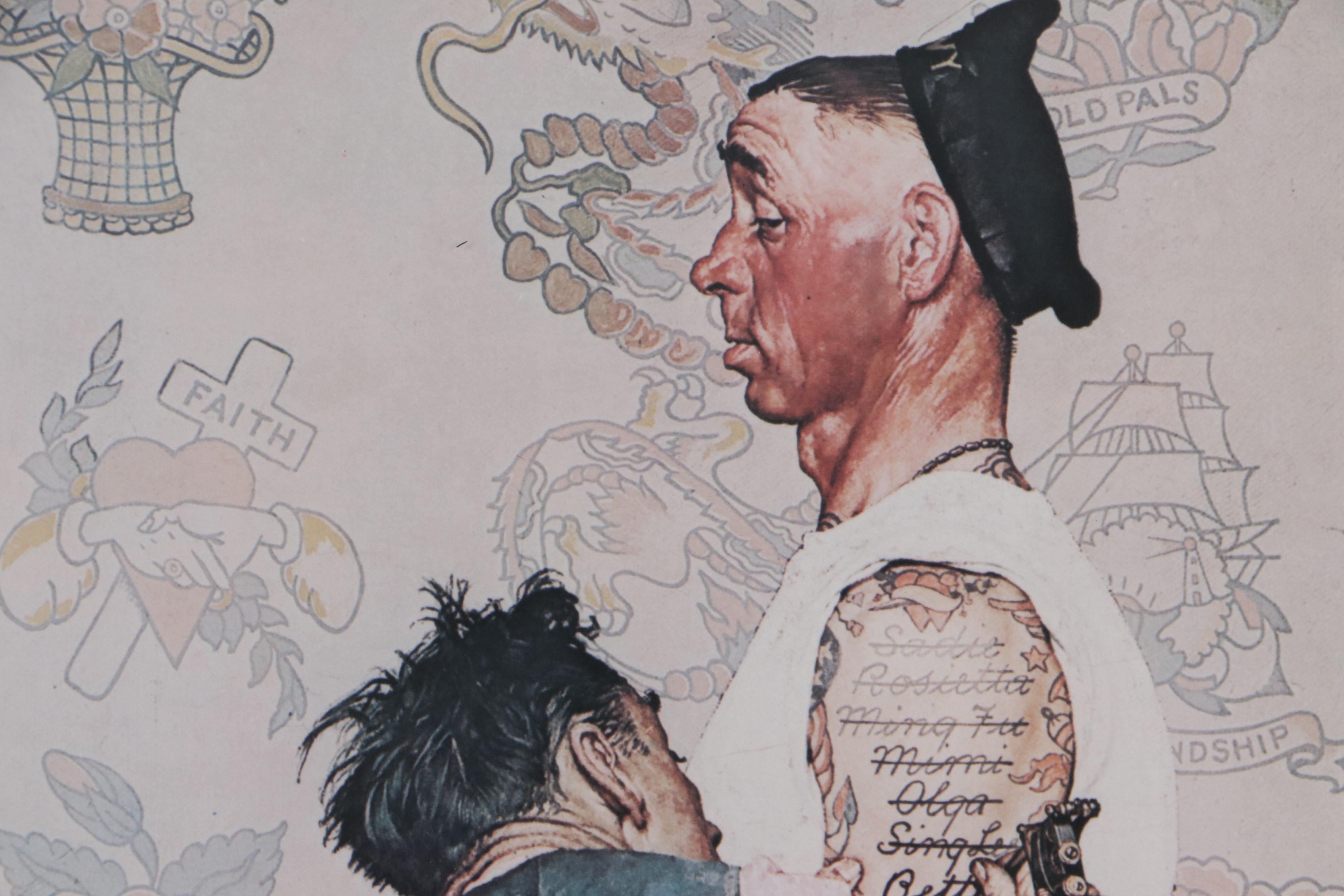 Offset Lithograph After Norman Rockwell "The Tattoo Artist" | EBTH