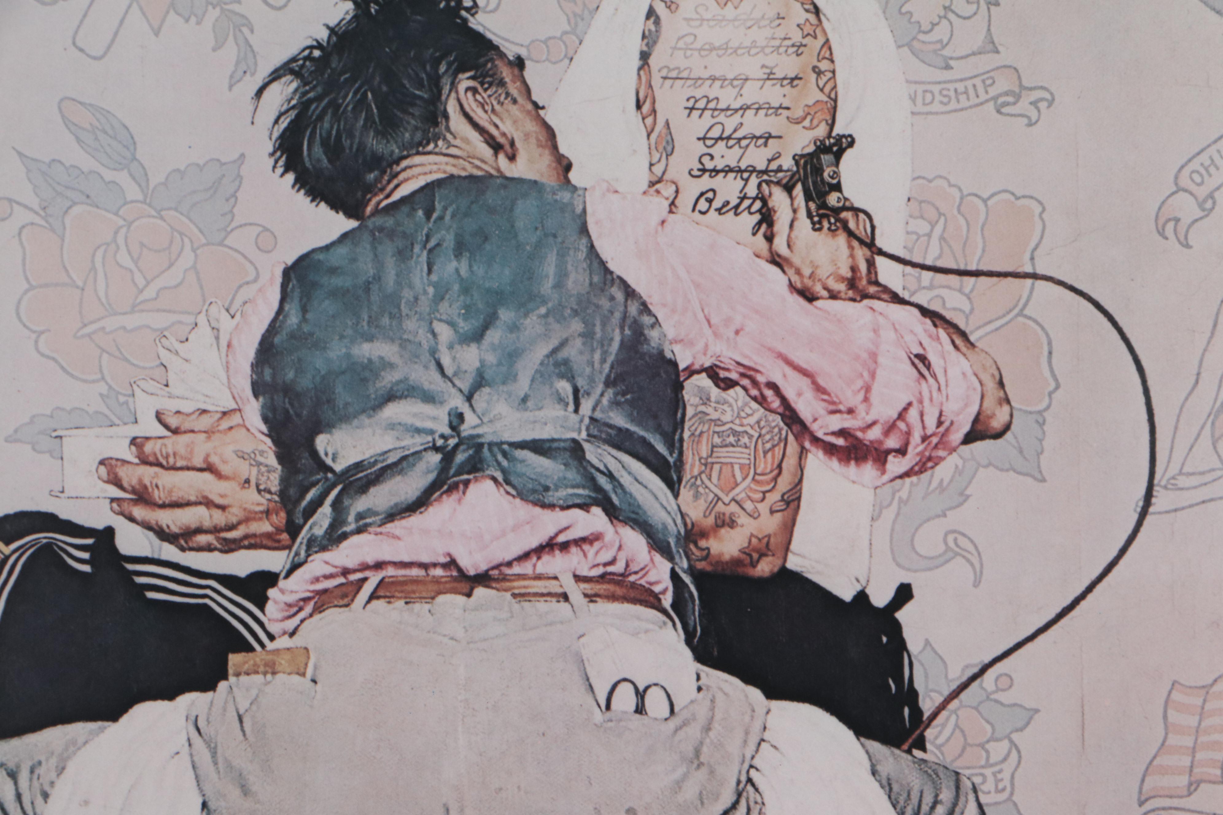 Offset Lithograph After Norman Rockwell "The Tattoo Artist" | EBTH