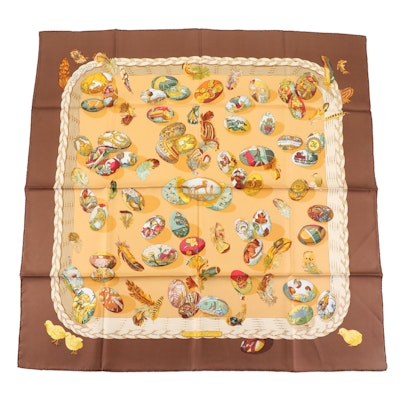 Hermès "Couvee d'Hermes" Silk Twill Scarf with Packaging Sleeve