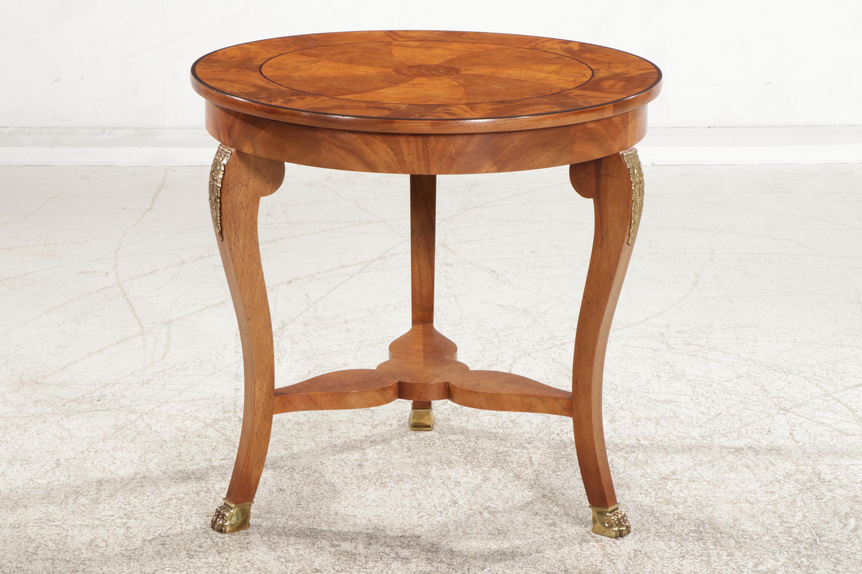 Baker Furniture Biedermeier Style Veneered Center Table, Late 20th