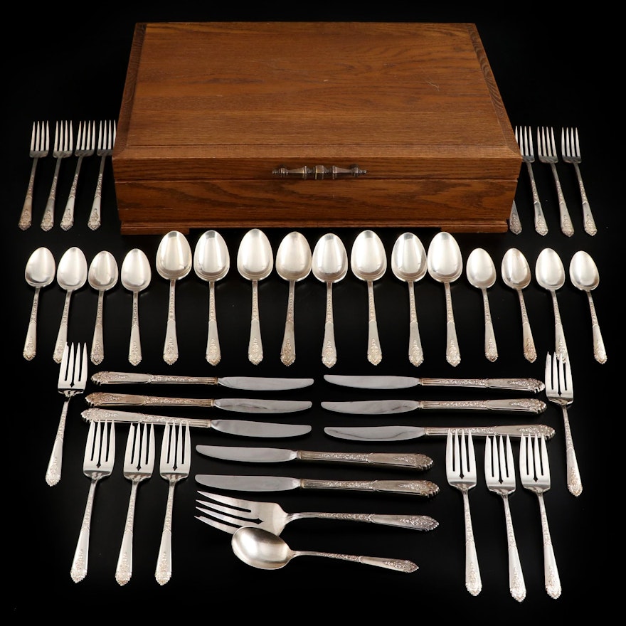 Royal Crest "Promise" Sterling Silver Flatware with Chest, Mid-20th Century