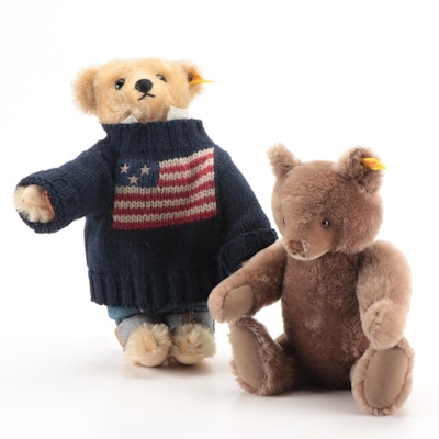 Steiff Brown and Tan Jointed Teddy Bears