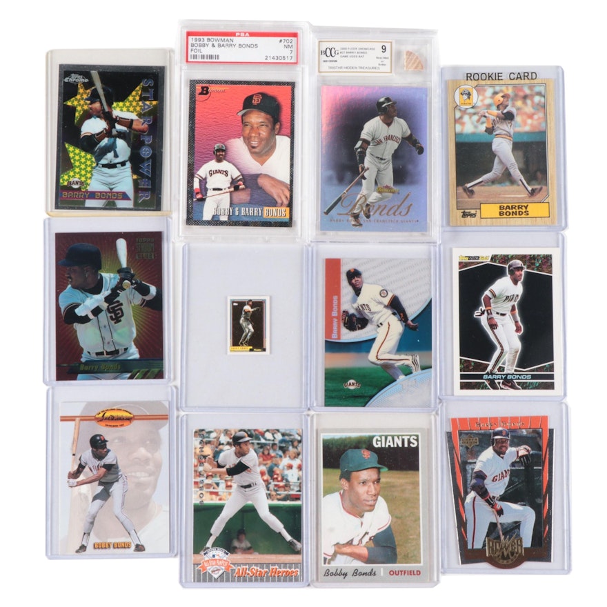 Barry & Bobby Bonds, Card Collection, Rookie Card, Game Used Bat Card, More