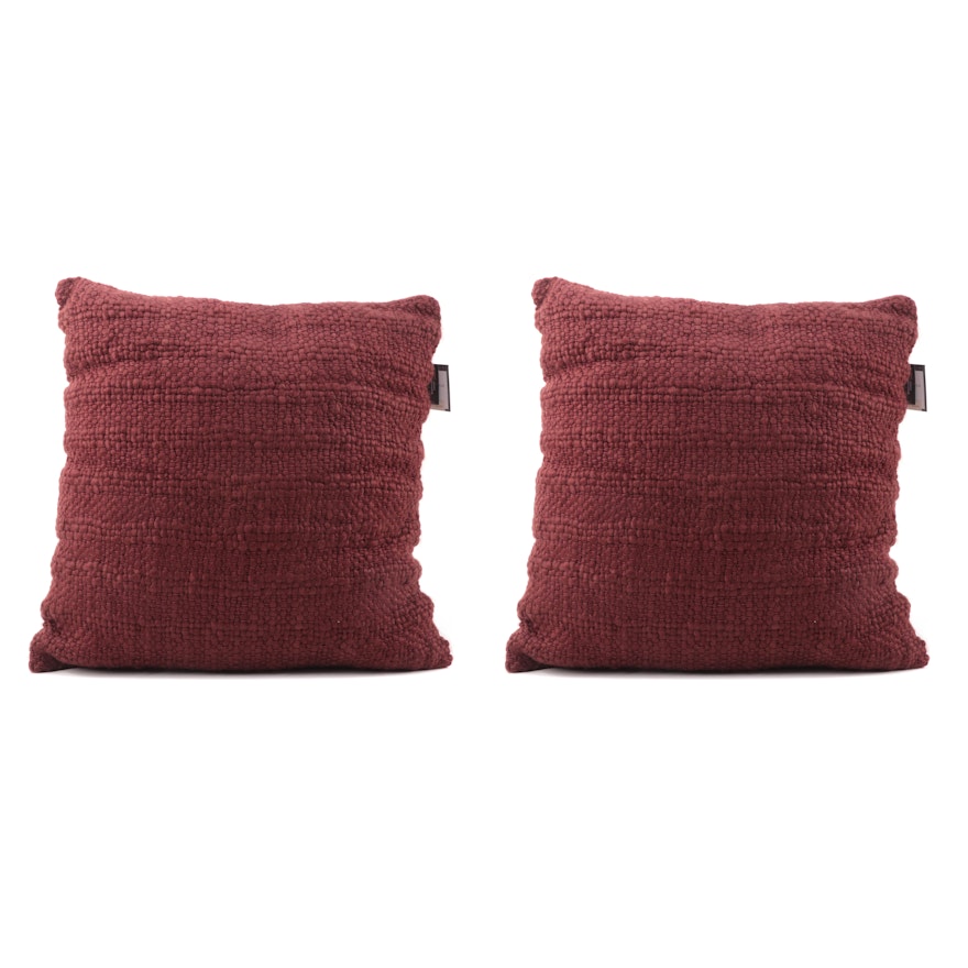 Pair of Threshold Designed with Studio McGee Woven Burgundy Throw Pillows