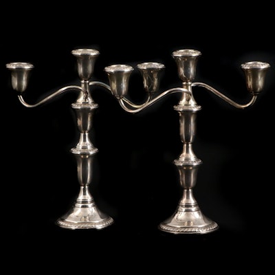 Pair of Weighted Sterling Silver Candelabras