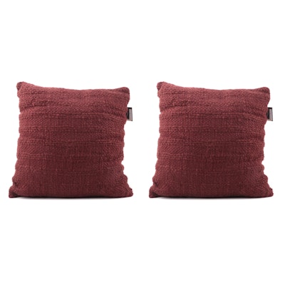 Pair of Threshold Designed with Studio McGee Woven Burgundy Throw Pillows