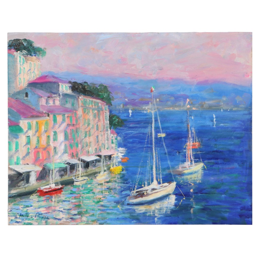 Nino Pippa Oil Painting "Portofino," 2018