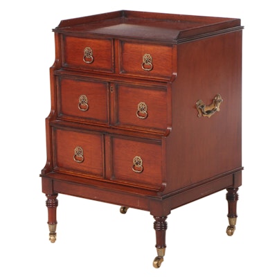 George III Style Mahogany Graduated Chest with File Drawer, Late 20th Century
